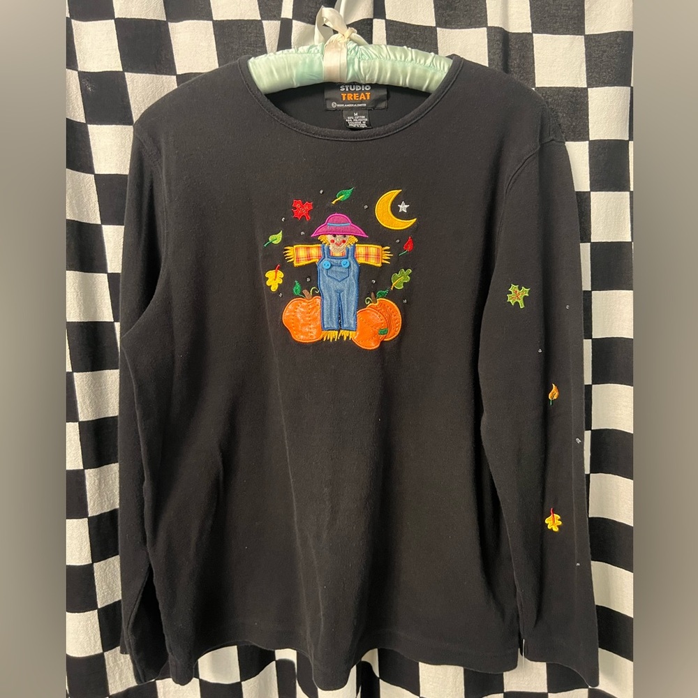 Vintage Fall Halloween Women’s Scarecrow Shirt